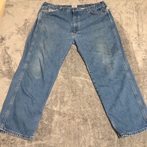 Tyndale FRMC Mens Blue Denim Jeans Straight Leg Workwear Casual Pants Size 40x30